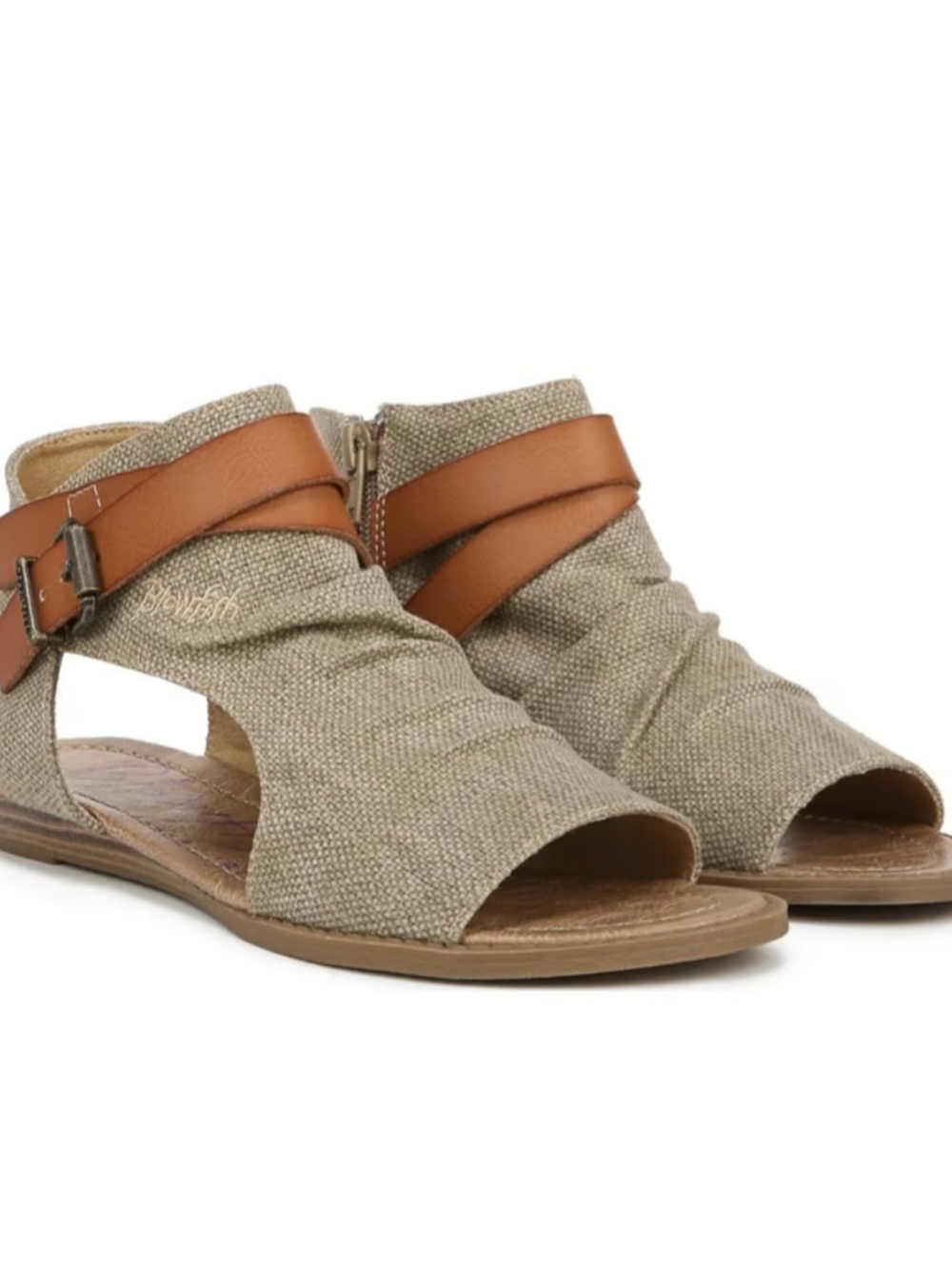 Blowfish Women's Open-Toe Open Heel Sandals in Natural and Tan
